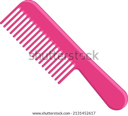 Pink girly hair comb, illustration, vector on a white background. Royalty-Free Stock Photo #2131452617