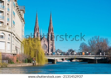 Strasbourg Cathedral River France. Travel Europe.