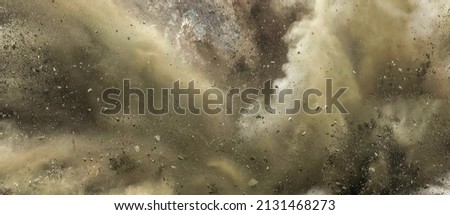 Close up of a detonator blast on the construction site  Royalty-Free Stock Photo #2131468273