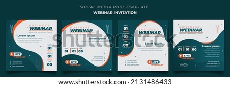 Social Media Post template with waving green and orange for online advertising Royalty-Free Stock Photo #2131486433