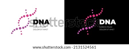 DNA molecule logo design. Medicine gene helix structure logotype vector eps concept. Genetic molecular business brand identity template Royalty-Free Stock Photo #2131524561