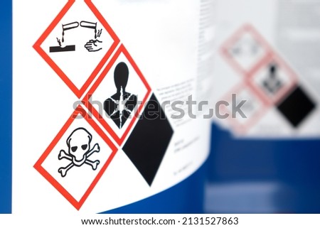 symbol on the chemical tank in factory or laboratory  Royalty-Free Stock Photo #2131527863