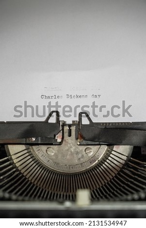 Charles Dickens day typed on vintage
