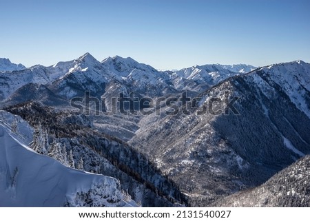 View to Mount Sonntagshorn in the Chiemgau Alps, Ruhpolding, Bavaria, Germany.