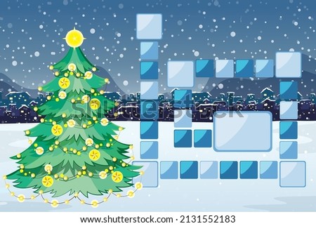 Game template in Christmas theme illustration