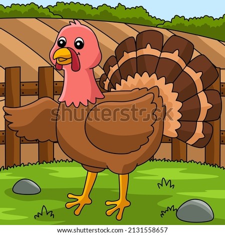 Turkey Cartoon Colored Animal Illustration