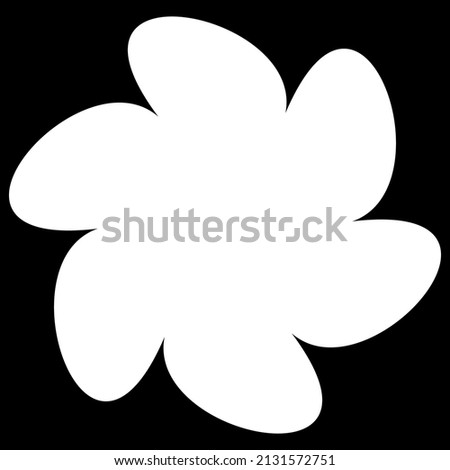 Simple flower, petals, plant leaf silhouette icon and symbol