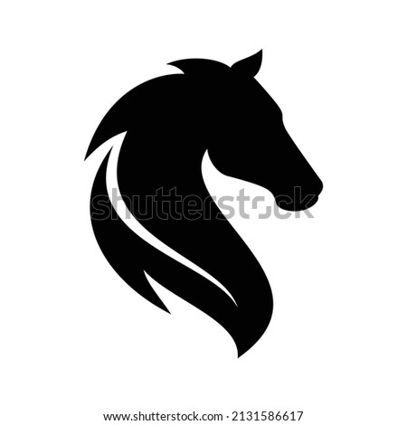 horse silhouette vector logo template