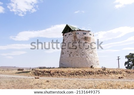 Anglo Boer War blockhouse in Noupoort, Northern Cape, South Africa. Royalty-Free Stock Photo #2131649375