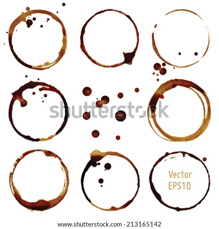 Vector coffee cup stains Royalty-Free Stock Photo #213165142