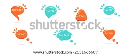 Funny fact in the form of a bubble of various shapes in cartoon style. Royalty-Free Stock Photo #2131666609