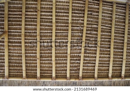 Frame made of dried leaves. bamboo roofs and bamboo buildings