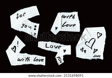 texture of crumpled white paper in a cage, blue lines, torn edges on a black background with text message