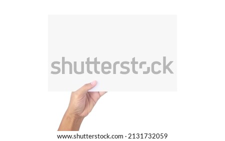 Hands holding paper blank for a letter paper
