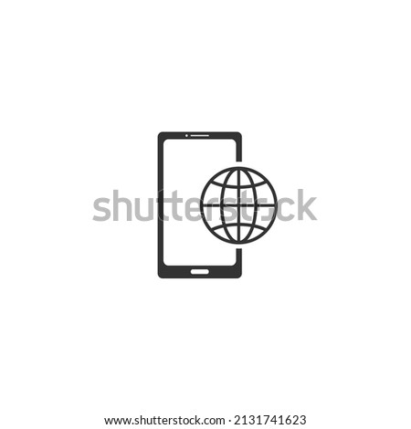 Phone roaming icon in flat style. Roaming symbol for your web site design, logo, app, UI Vector