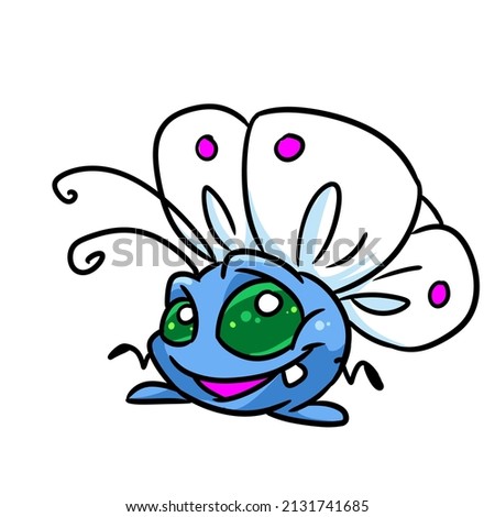 Little funny butterfly insect character illustration cartoon