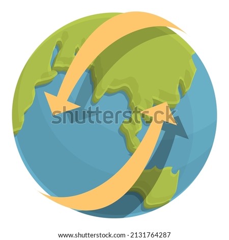 Plane travel icon cartoon vector. Map earth. Planet trip