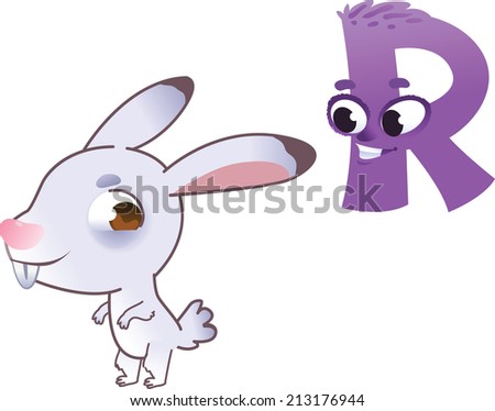 Animal alphabet for the kids: R for the Rabbit