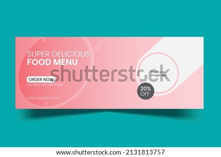 romantic awesome delicious food menu flag design template in vector