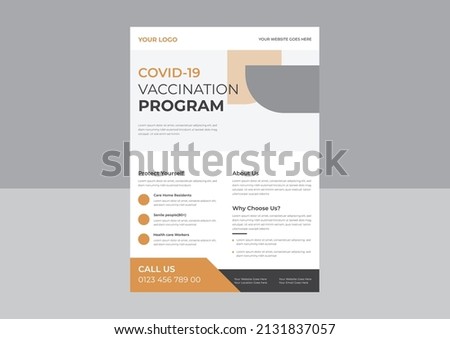 Coronavirus and Covid 19 virtual Conference Flyer Template Design with a4 size, Medical services flyer, covid19 vaccine flyer,