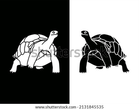 high contrast card turtle in monochrome color
