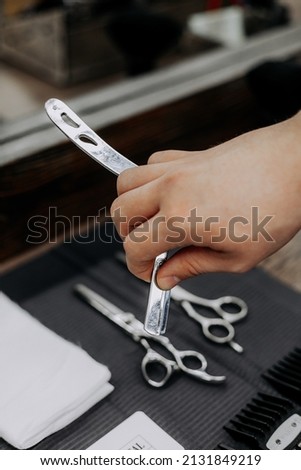 Barber shop tools and work process
