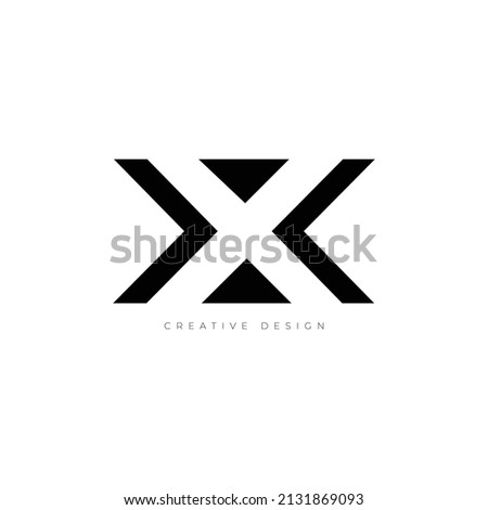 Letter design X negative space arrow icon