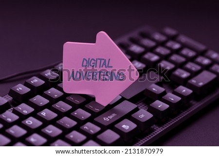 Writing displaying text Digital Advertising. Concept meaning when business leverage Internet technologies to promote Typing Online Website Informations, Editing And Updating Ebook Contents