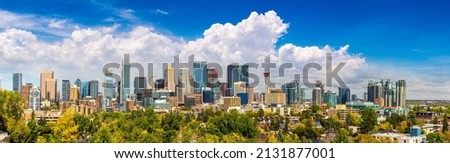 Panorama of Calgary in a sunny day, Canada Royalty-Free Stock Photo #2131877001