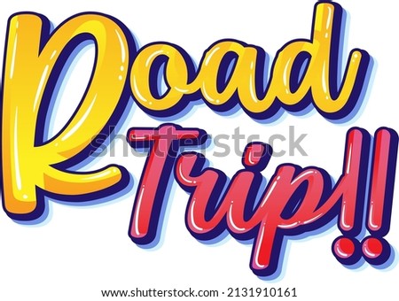 Road trip typography logo  illustration