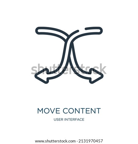 move content thin line icon. arrow, upload linear icons from user interface concept isolated outline sign. Vector illustration symbol element for web design and apps.