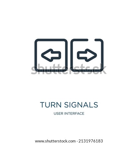 turn signals thin line icon. signal, turn linear icons from user interface concept isolated outline sign. Vector illustration symbol element for web design and apps.
