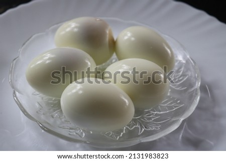 hen egg and duck egg. Eggs are laid by female animals of many different species, birds, reptiles. white boiled eggs. clean and neat fresh egg. 