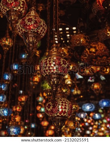 Dubai Old Market Souk Lamp Store Famous Tourist Photo Spot Depth of field 