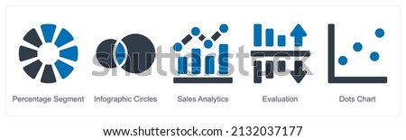 Percentage Segment And Dots Chart Icon Concept