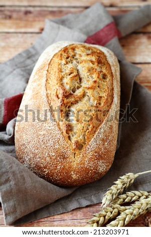 homemade bread on the table, food closeup