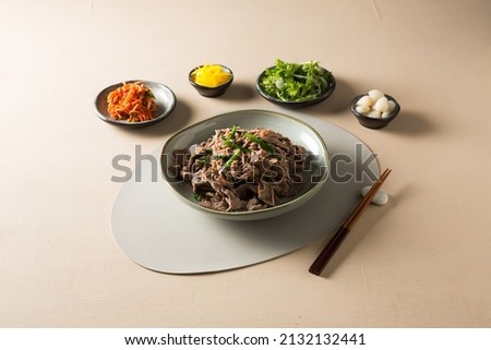 The Korean food on table Royalty-Free Stock Photo #2132132441