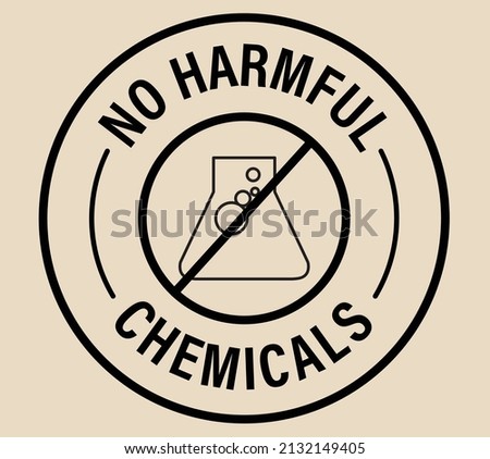 no harmful chemicals vector icon set, black in color, line art Royalty-Free Stock Photo #2132149405