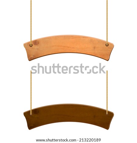 Wooden Sign Set, Vector Illustration