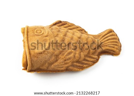 no filling open mouth taiyaki fish cone for ice cream dessert isolated on a white background  Royalty-Free Stock Photo #2132268217