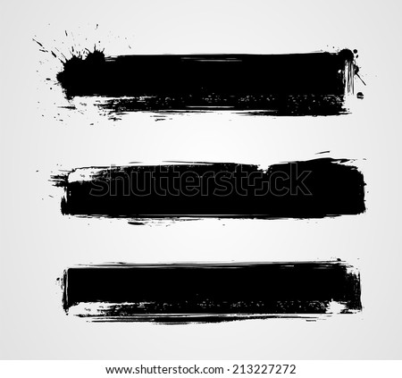 Set of three black grunge banners for your design