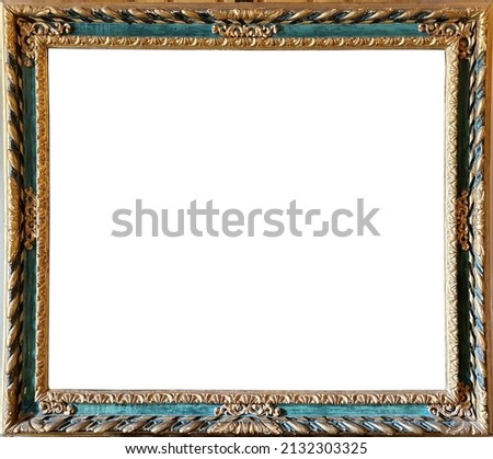 Rococo gold frame isolated on white