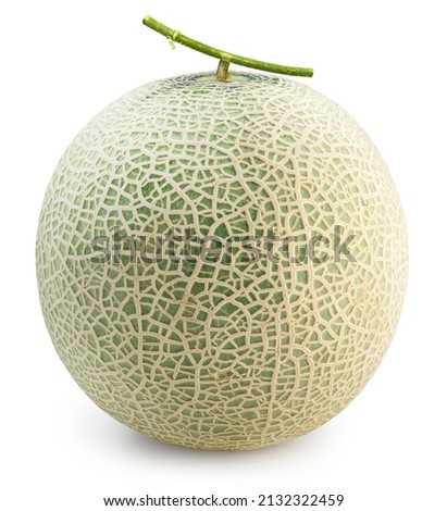 Sweet Green melons isolated on white background, Melon or cantaloupe isolated on white background With clipping path. Royalty-Free Stock Photo #2132322459