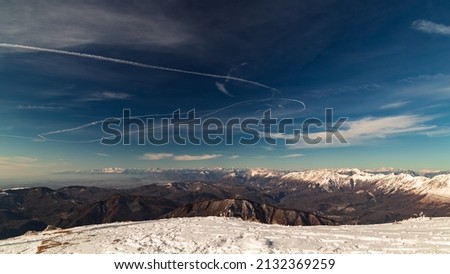 The mount Matajur, in Italy, in a sunny winter day