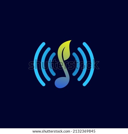 Audio Natural Music Logo Design Royalty-Free Stock Photo #2132369845