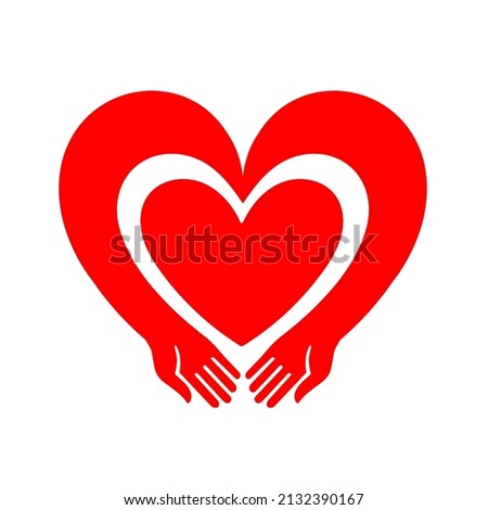 Heart Icon Heart Hugs Logo vector Illustration