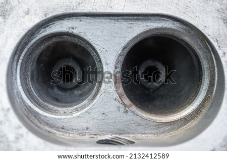 car cylinder valves. car cylinder head. macro photo.