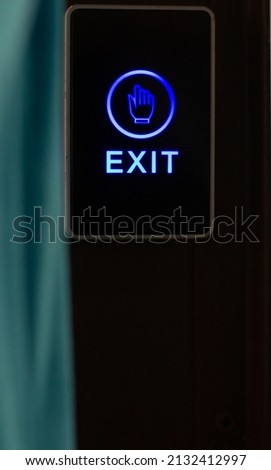 Exit, Touch design on the glass door