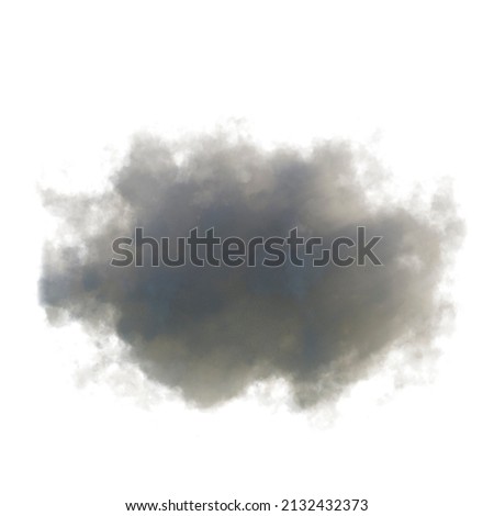 3d render. Shapes of abstract white cloud, clip art isolated on white background
