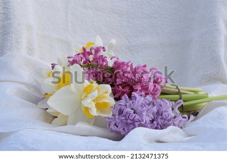 Amazing colorful flower bouquet with Narcissus